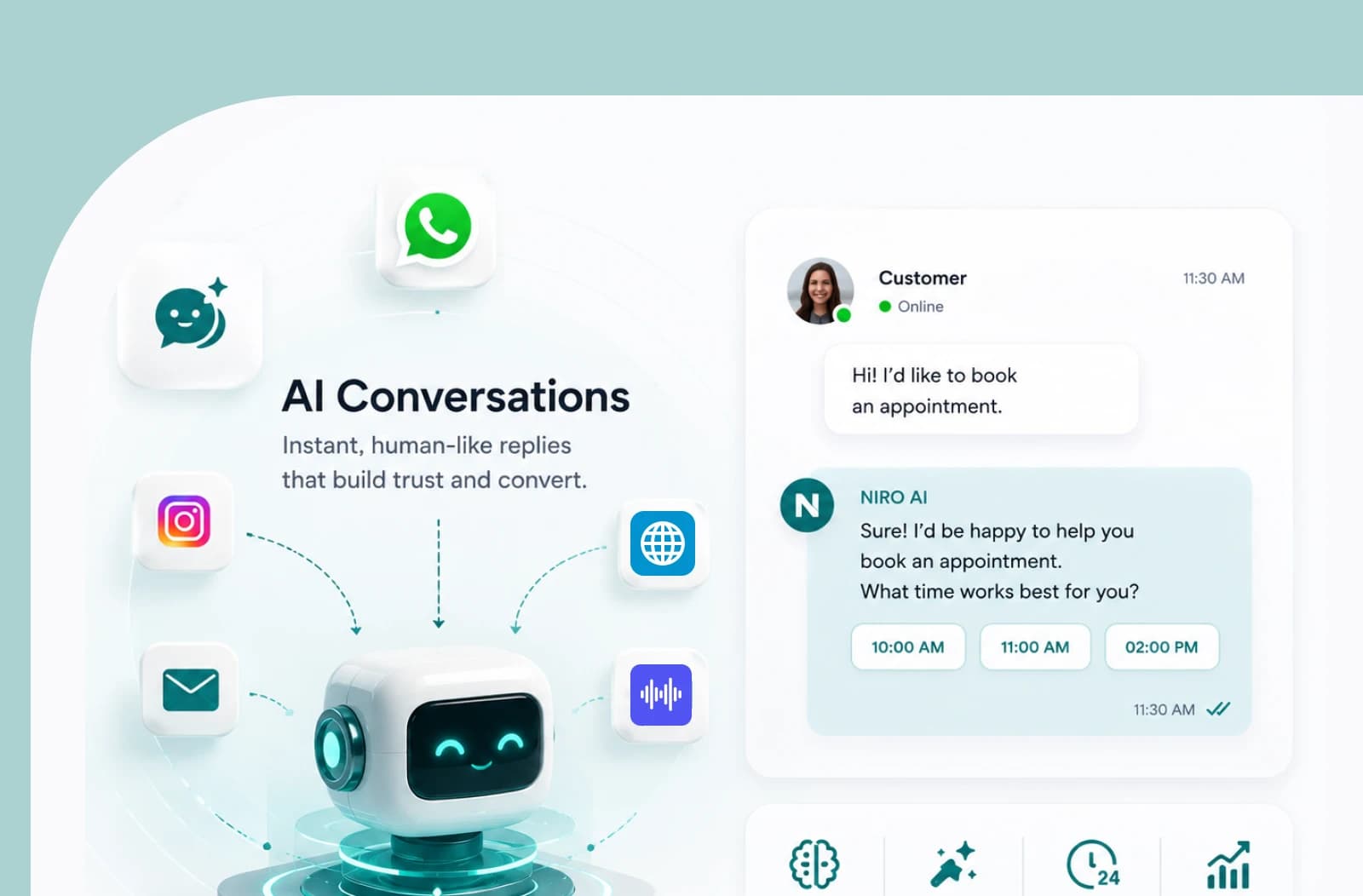 AI Conversations - instant, human-like replies that build trust and convert
